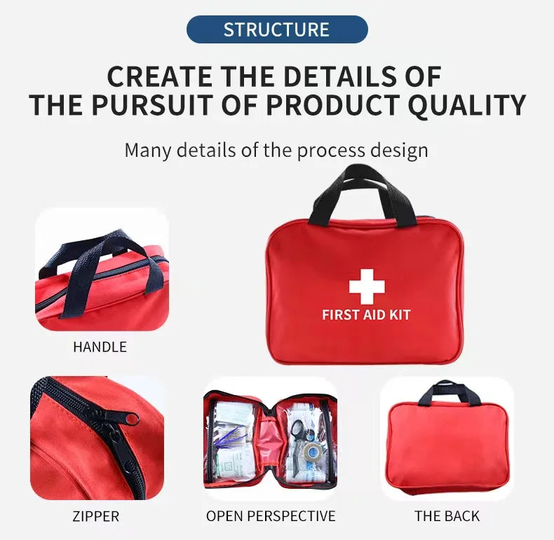 Portable Emergency First Aid Kit – Medical Bag for Home, Travel, Camping & Survival
